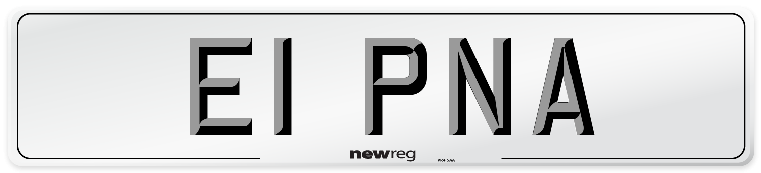 E1 PNA Number Plate from New Reg